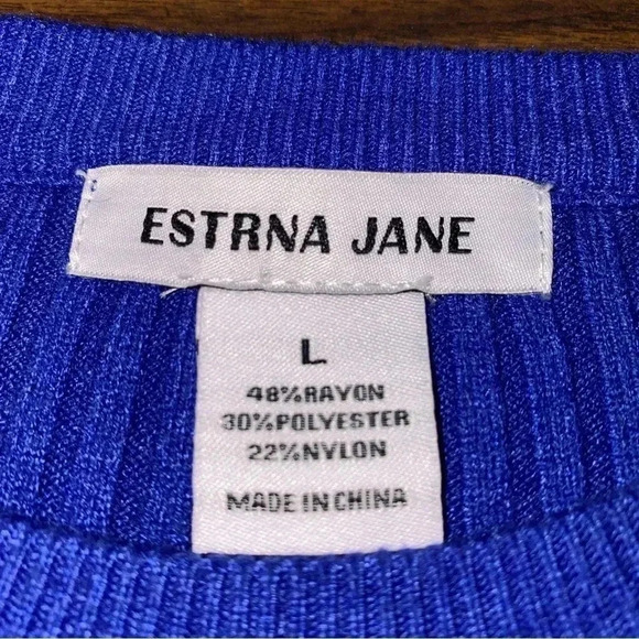 ESTRNA Jane Rayon & Polyester Long Sleeve Sweater Size L Fits Like A Medium - Picture 5 of 8